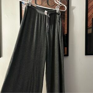 Auden Charcoal Gray Drawstring Waist Ribbed Loungewear Pants Size Large